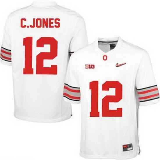Cardale Jones Ohio State Buckeyes OSU College Football Mens Diamond Quest Playoff  12 White Nike Jersey Jersey